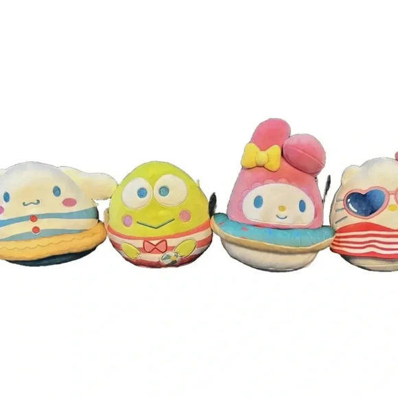 NEW 4 SANRIO Hello Kitty Melody Keroppi & Cinnamoroll Summer Splash 6.5" Plush - Picture 2 of 3